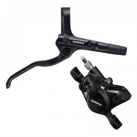 FRANA PE DISC SET ASAMBLAT SHIMANO BL-MT200(R) BR-MT200(R) LEVIER OTEL FARA ADAPTOR PLACUTE RESIN FURTUN SM-BH59-SS 1700MM NEGRU INCL. OLIVA & INSERTIE CONECTARE NEGRU AMBALAT IND.
