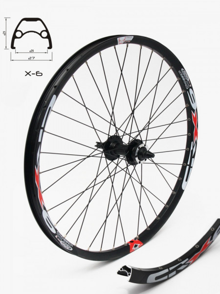 Roata fata CROSSER X6 36H 28'' QR - Frana disc (6 suruburi) cu butuc JYD041- capsata