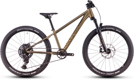 BICICLETA CUBE REACTION 240 TM GOLDENLIME BLACK 2025 roti 24"
