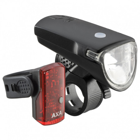 Far + stop AXA Greenline 35 lux USB 1 led - Negru