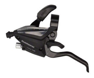 MANETA SCHIMBATOR/FRANA SHIMANO ST-EF500-L-2A STANGA 3 VIT. CABLU 1800MM 2 DEGETE PT. V-BRAKE NEGRU AMBALAT IND.