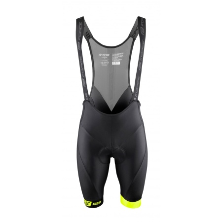 Pantaloni scurti cu bazon si bretele Force B51 negru/fluo XXL