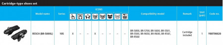 SABOTI DE FRANA SHIMANO BR-5800-L REZERVE R55C4 NEGRU 1 PER.