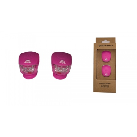 Set lumini fata/spate Sprint din silicon roz