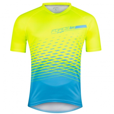 Tricou maneca scurta Force MTB Angle albastru/fluo 3XL