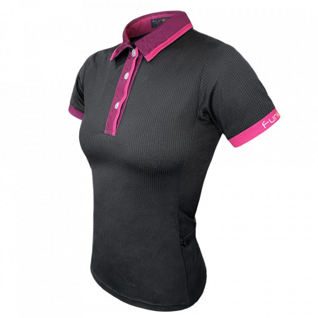 Tricou polo FUNKIER Bari W Active Women S/S - Black/Pink XXS