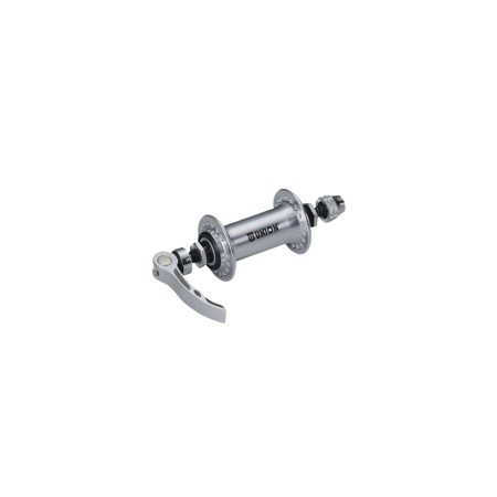 Butuc fata Union 512QR aluminiu argintiu ax 9mm 36h 100/108-141 mm cu QR