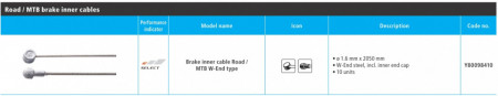CABLU DE FRANA SHIMANO ROAD/MTB OTEL 2050MM W-END INCL. CAPAT INTERIOR 1 BUC.