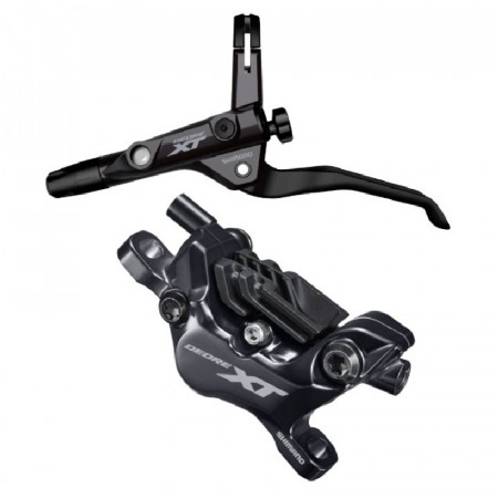 FRANA PE DISC SET ASAMBLAT /J-kit DEORE XT BL-T8100(L) BR-M8120(F) FARA ADAPTOR PLACUTE RESIN CU ARIPIOARE DE RACIRE 1000MM FURTUN (SM-BH90-SBM NEGRU) INCLUDE INSERTIE CONECTARE AMBALAT IND.