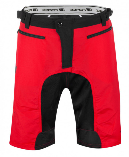 Pantaloni Force MTB-11 cu sub-pantaloni cu bazon Rosii S