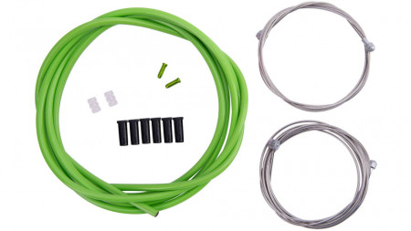 Set cablu + camasa frana CONTEC Neostop fata/spate - Green
