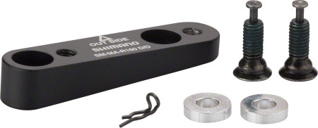 ADAPTOR MONTAJ PT. ETRIER FRANA PE DISC SHIMANO SM-MA-R160D/D PT. CURSIERA FIXING BOLT X 2 SNAP RETAINER X 1 SAIBA X 2 AMBALAT IND.