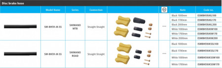 FURTUN SHIMANO SM-BH59-JK-SS PT. ST-RS685/BR-RS785 1000MM ALB STRAIGHT-STRAIGHT TYPE INCL. UNIT CONECTRARE INCL. TL-BH61 AMBALAT IND.