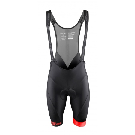 Pantaloni scurti cu bazon si bretele Force B51 negru/rosu XS