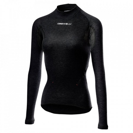 Bluza de corp cu maneca lunga Castelli Flanders 2W Warm, de dama, Negru, L