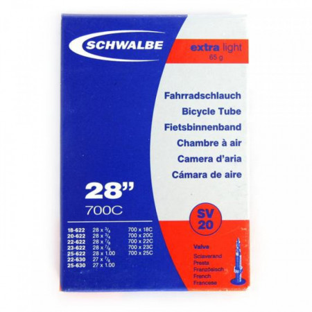 Camera SCHWALBE SV20 EXTRA LIGHT 28'' (18/25-622/630) EK 60mm