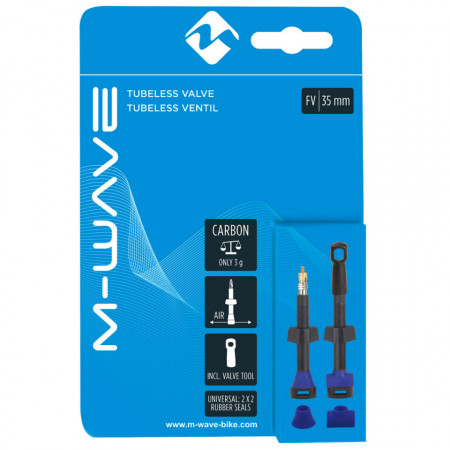 Set Valve Tubeless M-WAVE Carbon FV - 35 mm