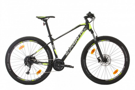 Bicicleta MTB Sprint Apolon 29 Negru Mat/Cyan/Verde Neon 480 mm
