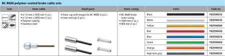 CABLU/CAMASA DE FRANA SHIMANO ULTEGRA 6800 SET POLYMER COATED CABLU STAINLESS 1.6MM 1000MM/2000MM CAMASA ROSU BC-R680 800MM/1800MM CAPAT EXTERIOR BC-R680 2 BUC. CAPAT INTERIOR 2 BUC.