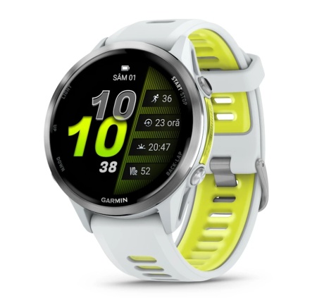 Garmin Forerunner® 970 Titan whitestone/amp yellow