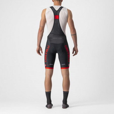Pantaloni scurti cu bretele Castelli Competizione Kit Negru/Rosu S