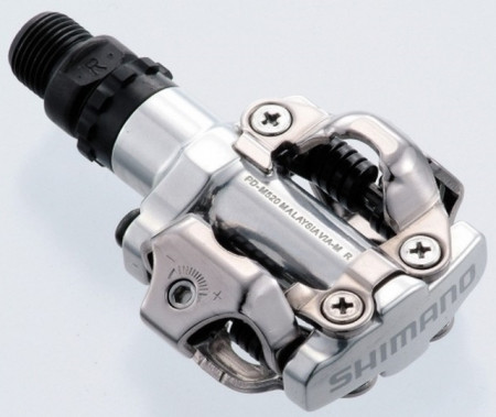 PEDALE SHIMANO PD-M520S SPD FARA CATADIOPTRII INCL. PLACUTE ARGINTIU AMBALAT IND.