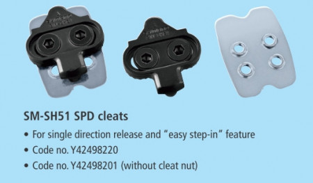PLACUTE PEDALE SHIMANO SM-SH51 SINGLE RELEASE MODE INCL. PLACA DIN TALPA 1 PER.