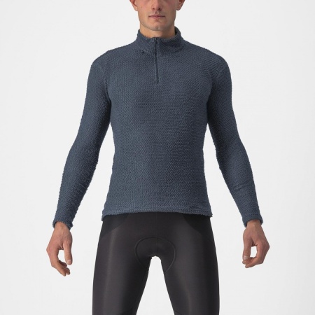 Tricou cu maneca lunga Castelli Cold Day 2nd Layer Bleumarin M