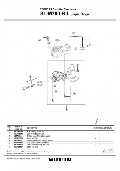 UNITATE SCHIMBARE VITEZE SHIMANO SL-M780-I DREAPTA
