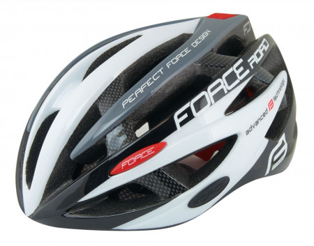 Casca FORCE ROAD junior, negru-alb-gri, XS -S (48-54 cm)
