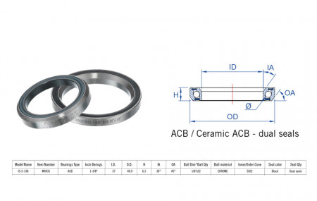 Rulment cuvete FSA IS-2-138 ACB 1"3/8 36x45 dualS MR031