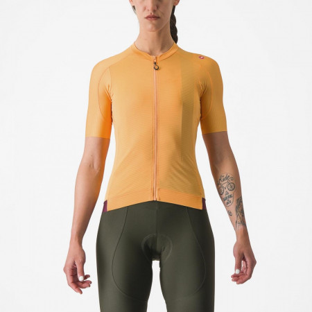 Tricou cu maneca scurta Castelli Espresso W de dama Portocaliu/Visiniu S
