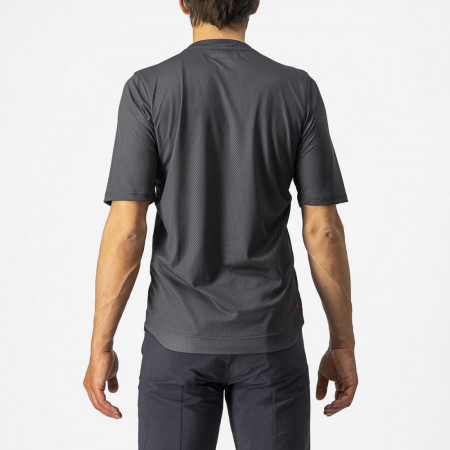 Jersey cu maneca scurta Castelli Trail Tech Tee Antracit/Galben Fluo M