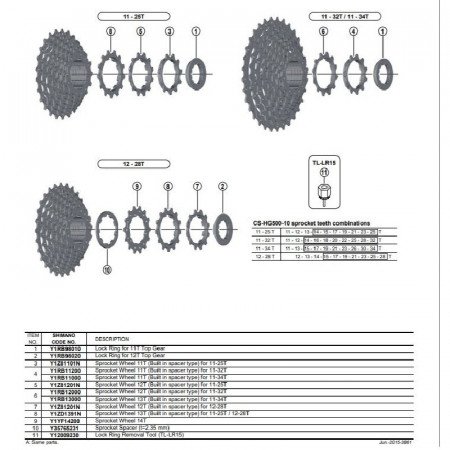 PINION SHIMANO CS-HG500-10 12T (TIP CU DISTANTIER PE PINION) PT. 11-32T