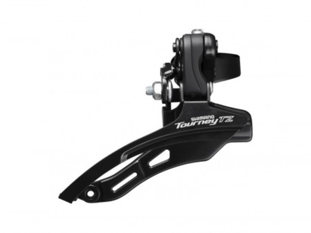 SCHIMBATOR FATA SHIMANO TOURNEY FD-TZ500-DS6 TRIPLU PT. 6/7 VIT. PE SPATE DOWN SWING TRAGERE DE SUS COLIER 28.6MM PT. 42T UNGHI CS 66-69 CHAINLINE 47.5MM AMBALAT IND.