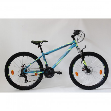 Bicicleta MTB Sprint Active DD 26 furca suspensie Turqoize Matt/Neon Green 360mm