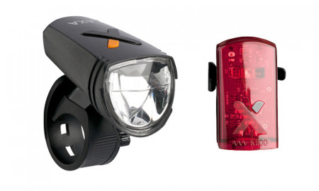Far + stop AXA Greenline 8 lux USB 1 led - Negru
