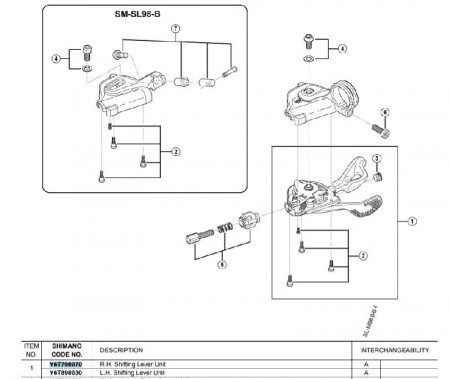 UNITATE DE SCHIMBARE A VITEZELOR SHIMANO SL-M980 DREAPTA