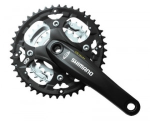 ANGRENAJ PEDALIER SHIMANO DEORE FC-M521-L 48X36X26T BRAT 170MM PT. 9 VIT. PE SPATE HOLLOWTECH OCTALINK FARA CG COMPATIBIL CHAINCASE NEGRU AMBALAT IND.