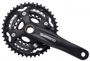 ANGRENAJ PEDALIER SHIMANO FC-M552-L 42X32X24T BRAT 170MM PT. 10 VIT. PE SPATE CONSTRUCTIE 2-PIECE FARA CG INCOMPATIBIL CHAINCASE CU BUTUC PEDALIER NEGRU AMBALAT IND.