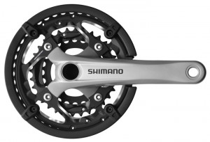 ANGRENAJ PEDALIER SHIMANO FC-T551 44X32X24T BRAT 170MM PT. 10 VIT. PE SPATE 2-PCS FC CG COMPATIBIL CHAINCASE INCL. BUTUC PEDALIER SM-BB52 ARGINTIU AMBALAT IND.