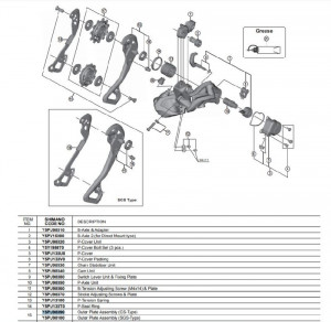ANSAMBLU PLACA EXTERIOARA SHIMANO RD-M9050-GS