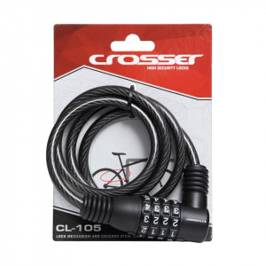 Antifurt Cablu CROSSER CL-105 8mm/90cm Black - Img 2