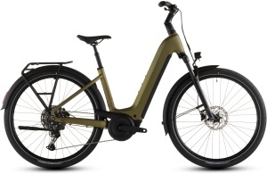 BICICLETA ELECTRICA CUBE TOURING HYBRID PRO 800 EASY ENTRY GOLDENLIME BLACK 2026 50 cm