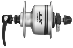 BUTUC CU DINAM SHIMANO DEORE XT DH-T780 6V-3W 36H OLD 100MM QR INCL. SM-DH10 ARGINTIU AMBALAT IND.