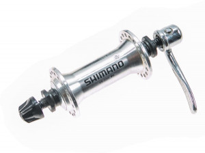 BUTUC FATA SHIMANO 2200 HB-2200 32H OLD 100MM AX 108MM QR 133MM ARGINTIU AMBALAT IND.