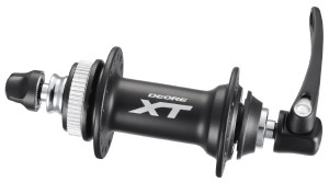 BUTUC FATA SHIMANO DEORE XT HB-M785 32H OLD 100MM AX 108MM QR 133MM PT. DISC CENTER LOCK INCL. PROTECTIE PT. MONTURA DISCULUI NEGRU AMBALAT IND.