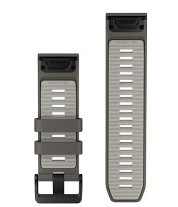 Curea Garmin quickfit 26 - Silicon Pebble Gray/Silver Gray - Img 2
