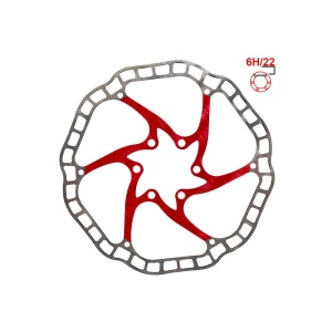 Disc frana eWheel EWD001 160mm, 6 gauri, rosu