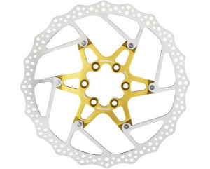 Disc frana Reverse Discrotor 180mm aluminiu/otel auriu - Img 2